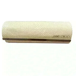 Jimmy Choo Sunglasses Eyeglasses Case Only Hardcase Cream Round Snakeskin